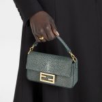 FENDI Baguette® Mini English green stingray leather bag - Image 3